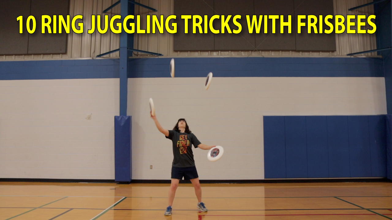 learning 10 ring juggling tricks with frisbees thumbnail